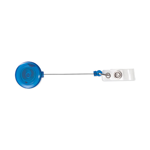 Advantus Translucent Retractable ID Card Reel, 30" Extension, Blue, 12/Pack (75472)