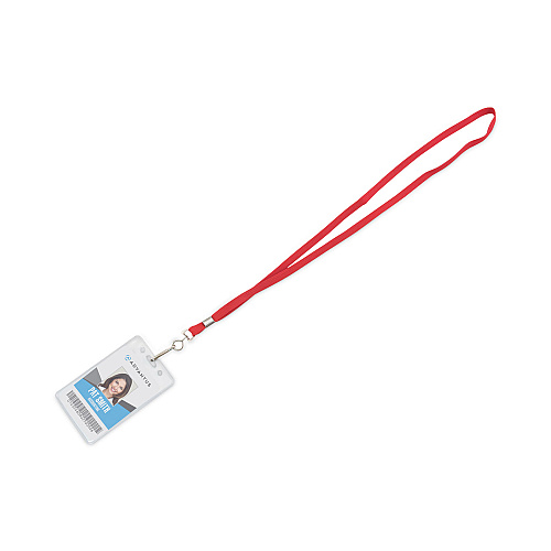 Advantus Deluxe Lanyards, Metal J-Hook Fastener, 36" Long, Red, 24/Box (75425)