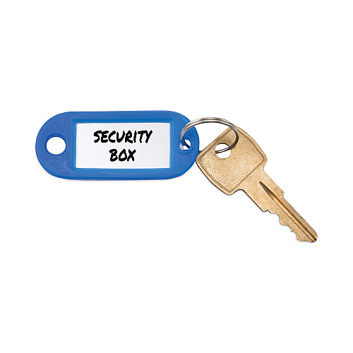 Advantus Key Tags Label Window, 0.88 x 0.19 x 2, Dark Blue, 6/Pack (KEY98019)