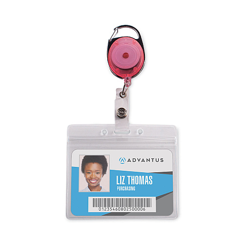 Advantus Carabiner-Style Retractable ID Card Reel, 30" Extension, Assorted Neon Colors, 20/Pack (91119)