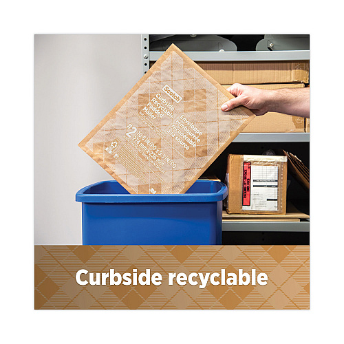 Scotch Curbside Recyclable Padded Mailer, #2, Bubble Cushion, Self-Adhesive Closure, 11.25 x 12, Natural Kraft, 100/Carton (CR21)