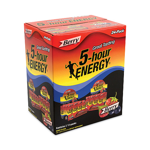 5-hour ENERGY Energy Drink, Berry, 1.93 oz Bottle, 24/Carton (22000630)