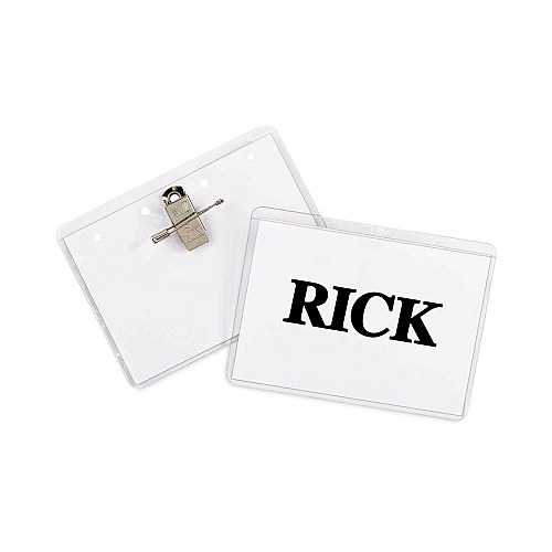 C-Line Name Badge Kits, Top Load, 4 x 3, Clear, Combo Clip/Pin, 50/Box (95743)