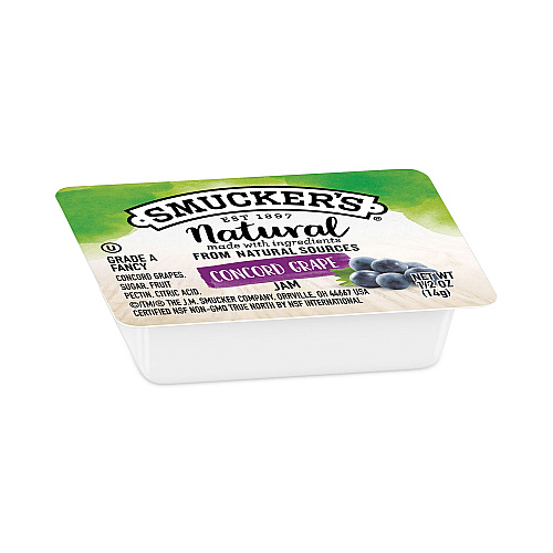 Smucker's Smuckers 1/2 Ounce Natural Jam, 0.5 oz Container, Concord Grape, 200/Carton (8202)