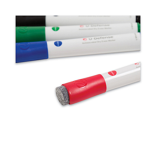 U Brands U-Defense Antimicrobial Dry-Erase Markers, Chisel Tip, Assorted Colors, 24/Pack (3285U0012)