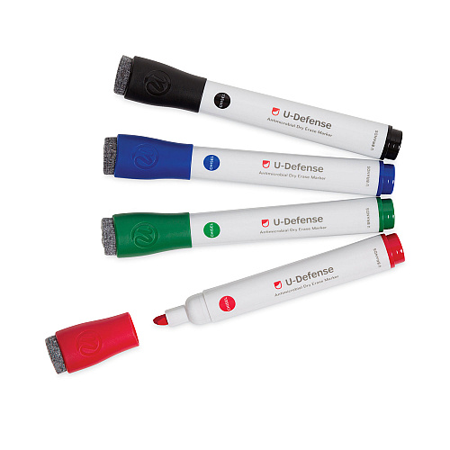 U Brands U-Defense Antimicrobial Dry-Erase Markers, Chisel Tip, Assorted Colors, 24/Pack (3285U0012)