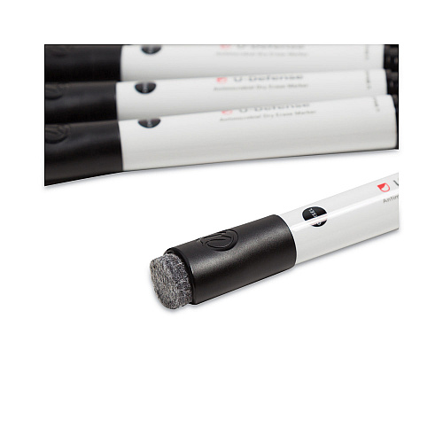 U Brands U-Defense Antimicrobial Dry-Erase Markers, Broad Chisel Tip, Black, 12/Pack (3284U0012)