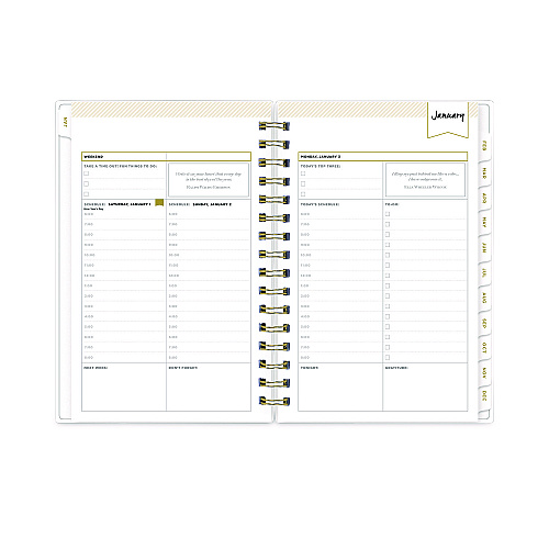 Blue Sky Day Designer Navy Stripe Daily/Monthly Planner, Horizontal Stripe Artwork, 8 x 5, Navy/White Cover, 12-Month (Jan-Dec): 2026 (103623)