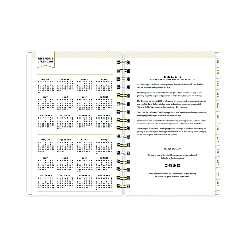 Blue Sky Day Designer Navy Stripe Daily/Monthly Planner, Horizontal Stripe Artwork, 8 x 5, Navy/White Cover, 12-Month (Jan-Dec): 2026 (103623)