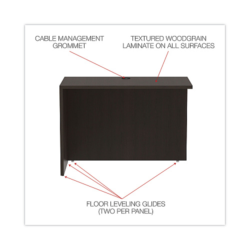 Alera Valencia Series Reversible Return/Bridge Shell, 42w x 23.63d x 29.5, Espresso (ALEVA354224ES)