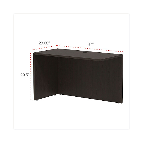 Alera Valencia Series Reversible Return/Bridge Shell, 47.25w x 23.63d x 29.5h, Espresso (ALEVA354824ES)
