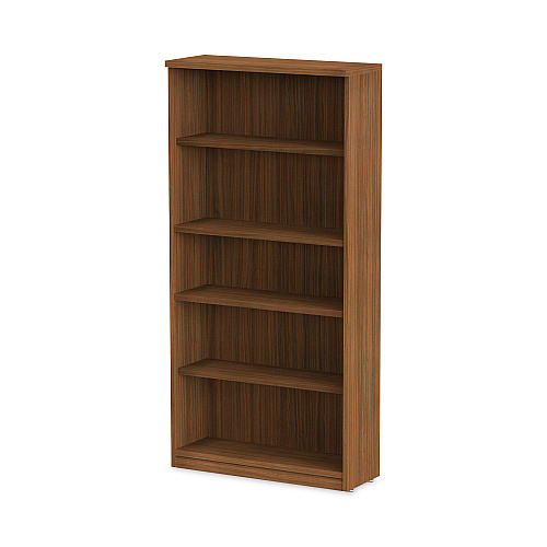 Alera Valencia Series Bookcase, Five-Shelf, 31.75w x 14d x 64.75h, Modern Walnut (ALEVA636632WA)