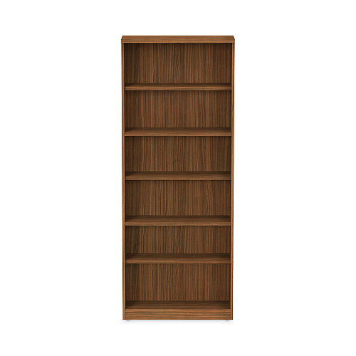 Alera Valencia Series Bookcase, Six-Shelf, 31.75w x 14d x 80.25h, Modern Walnut (ALEVA638232WA)