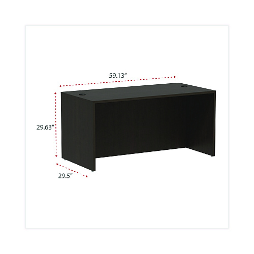 Alera Valencia Series Straight Front Desk Shell, 59.13" x 29.5" x 29.63", Espresso (ALEVA216030ES)