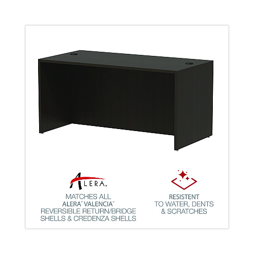 Alera Valencia Series Straight Front Desk Shell, 59.13" x 29.5" x 29.63", Espresso (ALEVA216030ES)