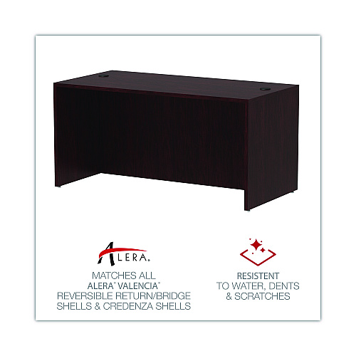 Alera Valencia Series Straight Front Desk Shell, 59.13" x 29.5" x 29.63", Mahogany (ALEVA216030MY)