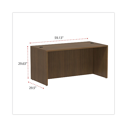Alera Valencia Series Straight Front Desk Shell, 59.13" x 29.5" x 29.63", Modern Walnut (ALEVA216030WA)