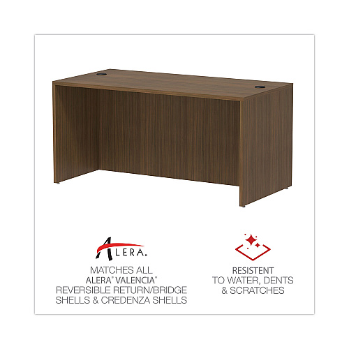Alera Valencia Series Straight Front Desk Shell, 59.13" x 29.5" x 29.63", Modern Walnut (ALEVA216030WA)