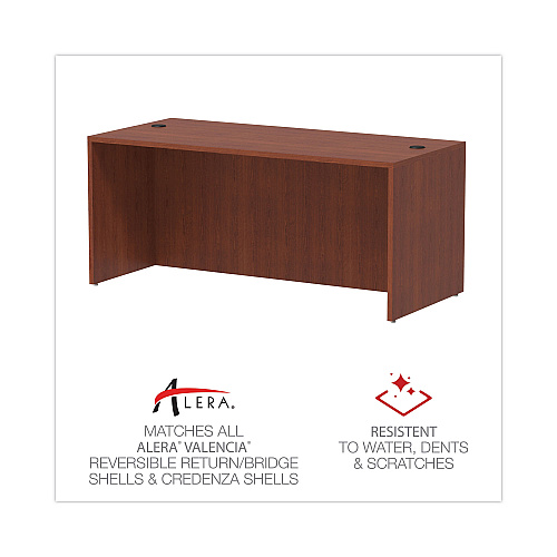 Alera Valencia Series Straight Front Desk Shell, 65" x 29.5" x 29.63", Medium Cherry (ALEVA216630MC)
