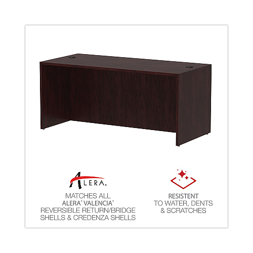 Alera Valencia Series Straight Front Desk Shell, 65" x 29.5" x 29.63", Mahogany (ALEVA216630MY)