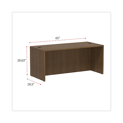 Alera Valencia Series Straight Front Desk Shell, 65" x 29.5" x 29.63", Modern Walnut (ALEVA216630WA)