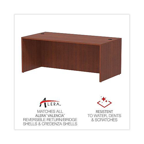 Alera Valencia Series Straight Front Desk Shell, 71" x 35.5" x 29.63", Medium Cherry (ALEVA217236MC)