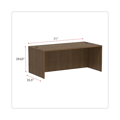 Alera Valencia Series Straight Front Desk Shell, 71" x 35.5" x 29.63", Modern Walnut (ALEVA217236WA)