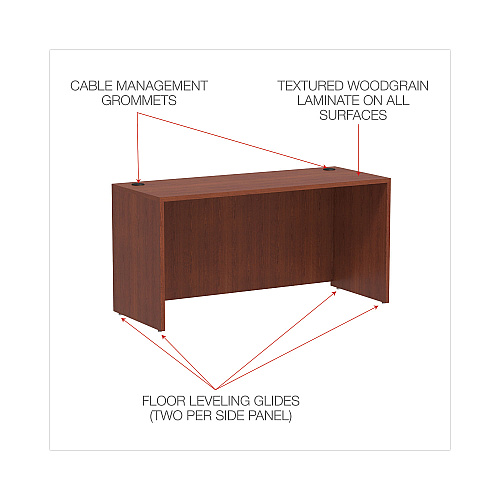 Alera Valencia Series Credenza Shell, 59.13w x 23.63d x 29.5h, Medium Cherry (ALEVA256024MC)