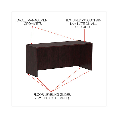 Alera Valencia Series Credenza Shells, 65w x 23.6d x 29.5h, Mahogany (ALEVA256624MY)