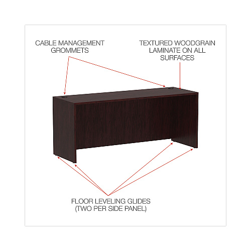 Alera Valencia Series Credenza Shell, 70.88w x 23.63d x 29.5h, Mahogany (ALEVA257224MY)