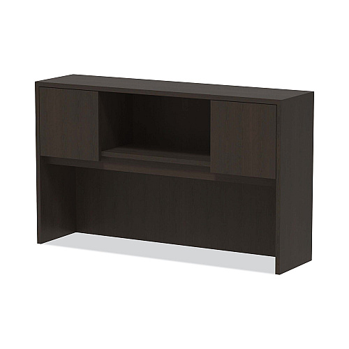 Alera Valencia Series Hutch with Doors, 4 Compartments, 58.88w x 15d x 35.38h, Espresso (ALEVA286015ES)
