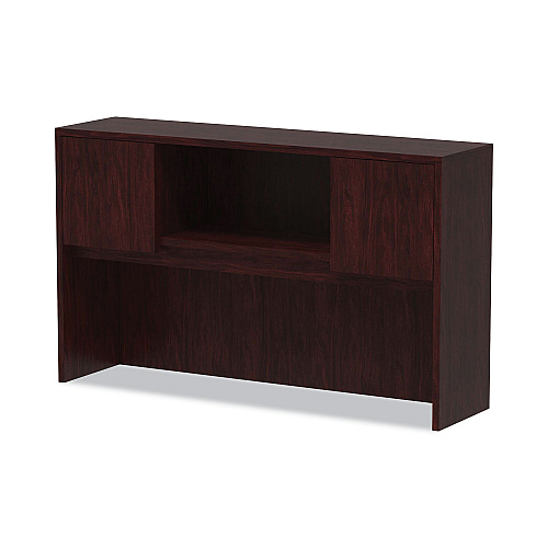 Alera Valencia Series Hutch with Doors, 4 Compartments, 58.88w x 15d x 35.38h, Mahogany (ALEVA286015MY)