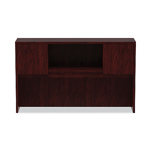 Alera Valencia Series Hutch with Doors, 4 Compartments, 58.88w x 15d x 35.38h, Mahogany (ALEVA286015MY)