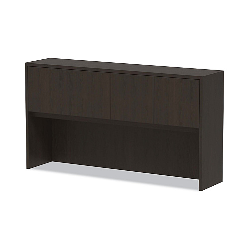 Alera Valencia Series Hutch with Doors, 4 Compartments, 64.75w x 15d x 35.38h, Espresso (ALEVA286615ES)