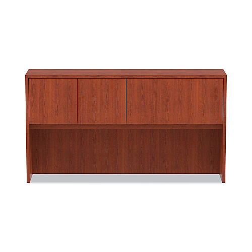Alera Valencia Series Hutch with Doors, 4 Compartments, 64.75w x 154d x 35.38h, Medium Cherry (ALEVA286615MC)