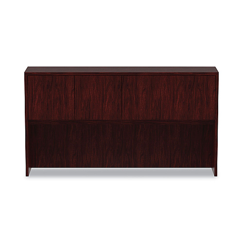 Alera Valencia Series Hutch with Doors, 4 Compartments, 64.75w x 15d x 35.38h, Mahogany (ALEVA286615MY)