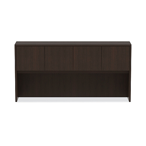 Alera Valencia Series Hutch with Doors, 4 Compartments, 70.63w x 15d x 35.38h, Espresso (ALEVA287215ES)