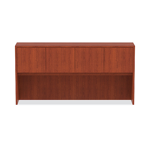 Alera Valencia Series Hutch with Doors, 4 Compartments, 70.63w x 15d x 35.38h, Medium Cherry (ALEVA287215MC)