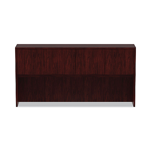 Alera Valencia Series Hutch with Doors, 4 Compartments, 70.63w x 15d x 35.38h, Mahogany (ALEVA287215MY)