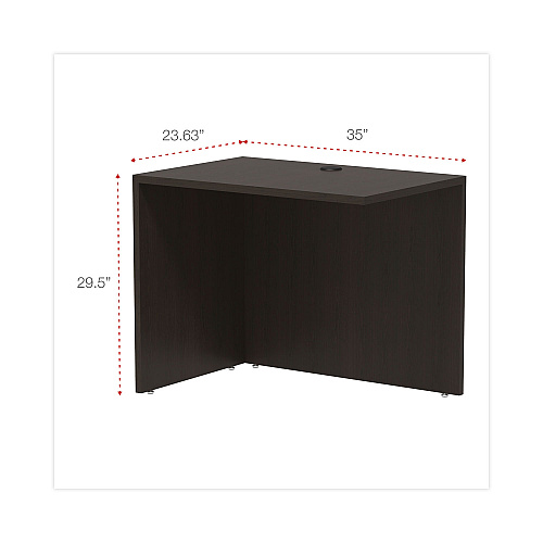 Alera Valencia Series Reversible Return/Bridge Shell, 35w x 23.63d x 29.5h, Espresso (ALEVA353624ES)