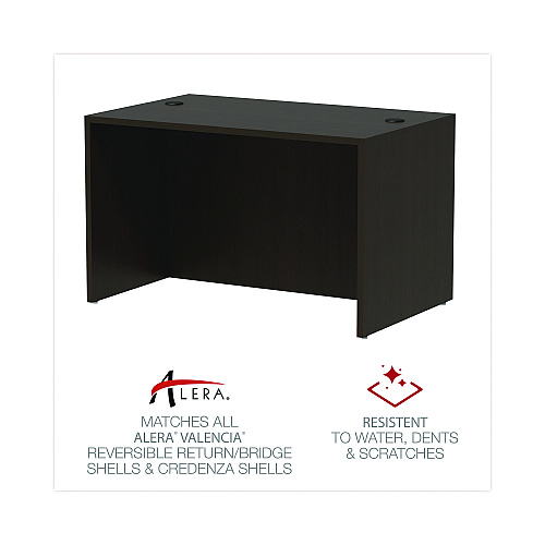 Alera Valencia Series Straight Front Desk Shell, 47.25" x 29.5" x 29.63", Espresso (ALEVA214830ES)