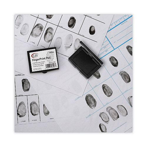 LEE Inkless Fingerprint Pad, 2.25" x 175", Black, 12/Pack (03127)