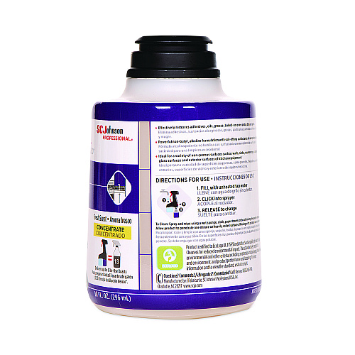 SC Johnson Professional TruShot 2.0 Power Cleaner, Clean Fresh Scent, 10 oz Cartridge, 4/Carton Concentrate - 10 fl oz (0.3 quart) - Clean Fresh Scent - Butyl-free - Purple Cartridge - 4 / Carton (315386)