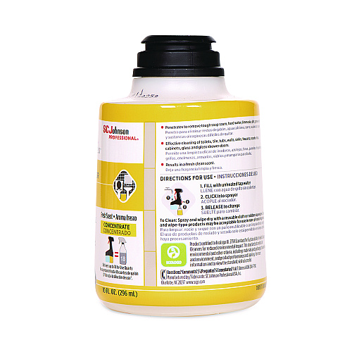 SC Johnson Professional TruShot 2.0 Restroom Cleaner, Clean Fresh Scent, 10 oz Cartridge, 4/Carton Concentrate - 10 fl oz (0.3 quart) - Clean Fresh Scent - Spill Proof - Clear Cartridge - 4 / Carton (315384)