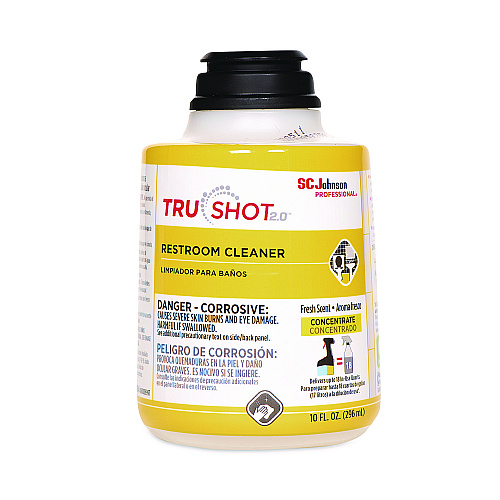 SC Johnson Professional TruShot 2.0 Restroom Cleaner, Clean Fresh Scent, 10 oz Cartridge, 4/Carton Concentrate - 10 fl oz (0.3 quart) - Clean Fresh Scent - Spill Proof - Clear Cartridge - 4 / Carton (315384)