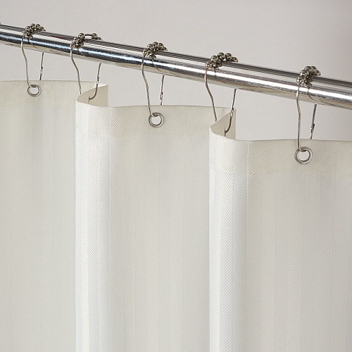 Host & Home Poly Shower Curtain Set 72x72 Damask Bright White - Case Of 12 (SCSETD-7272-WH)