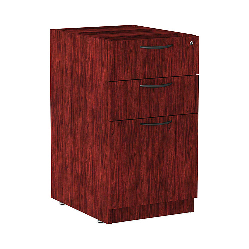 Alera Valencia Series Full Pedestal File, Left/Right, 3-Drawers: Box/Box/File, Legal/Letter, Mahogany, 15.63" x 20.5" x 28.5" (ALEVA532822MY)