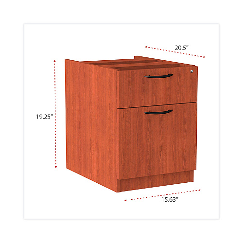 Alera Valencia Series Hanging Pedestal File, Left/Right, 2-Drawer: Box/File, Legal/Letter, Cherry, 15.63 x 20.5 x 19.25 (ALEVA552222MC)