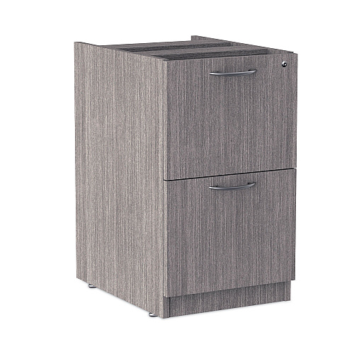 Alera Valencia Series Full Pedestal File, Left or Right, 2 Legal/Letter-Size File Drawers, Gray, 15.63" x 20.5" x 28.5" (ALEVA542822GY)
