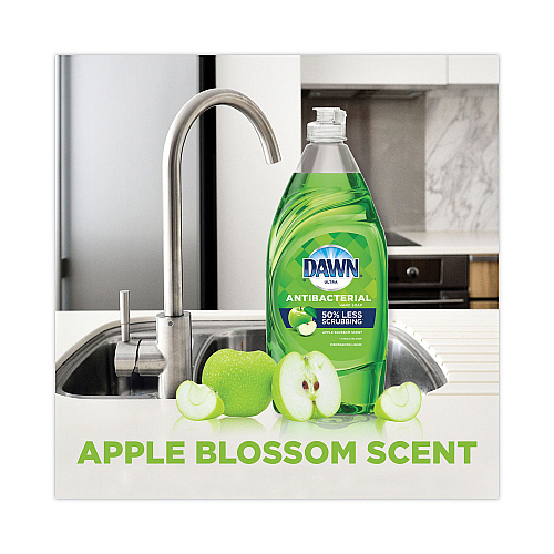 Dawn Ultra Antibacterial Dishwashing Liquid, Apple Blossom Scent, 38 oz Bottle, 8/Carton (01134)